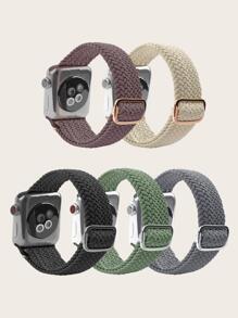尼龍彈力可調節錶帶(5入組/套)適用於蘋果1-9系列智能手錶 - 彩色 - 查看 2