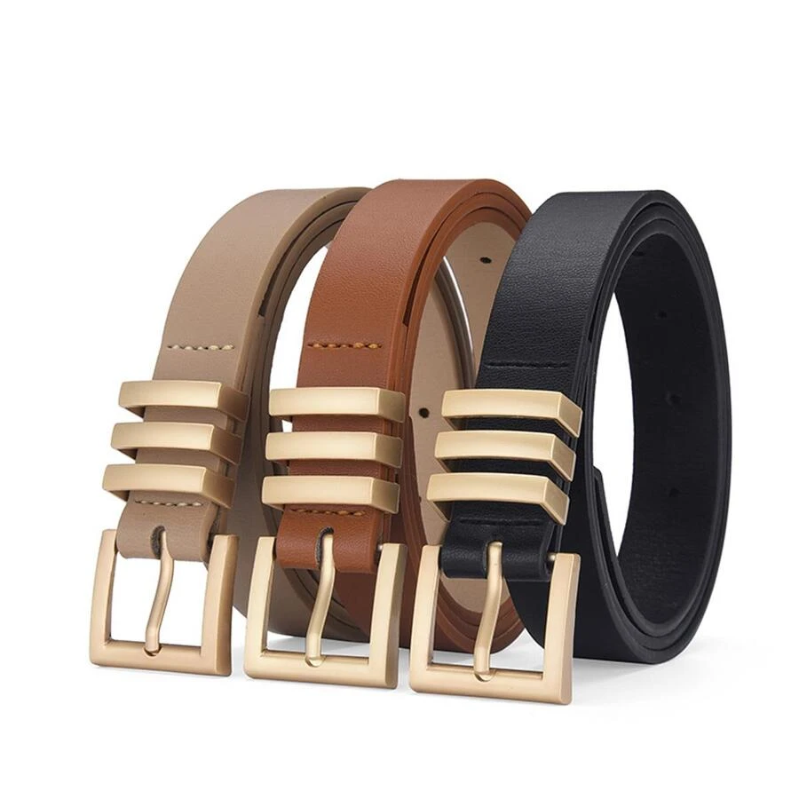 3pcs Square Buckle Belt - Multicolor - View 1