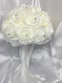 1 Nữ Kim Cương Giả & Ngọc Trai Giả Trang Trí Hoa Cưới Sang Trọng Cho Tiệc Cưới - trắng - Xem 1