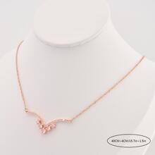 Vòng cổ mặt dây chuyền đá khối Zirconia - Hoa hồng vàng - Xem 3