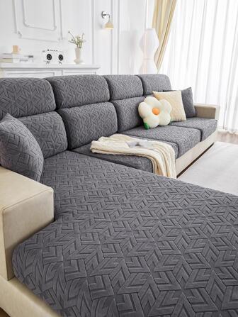 1 pieza Funda de asiento de sofá geométrico jacquard elástico