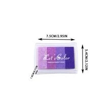 1入組4色水彩漸變墨水&橡膠郵票套裝帶工具適用於藝術,塗鴉,噴霧繪畫,染色,孩子們的手指繪畫,和裝飾用品 - 藍色 - 查看 2