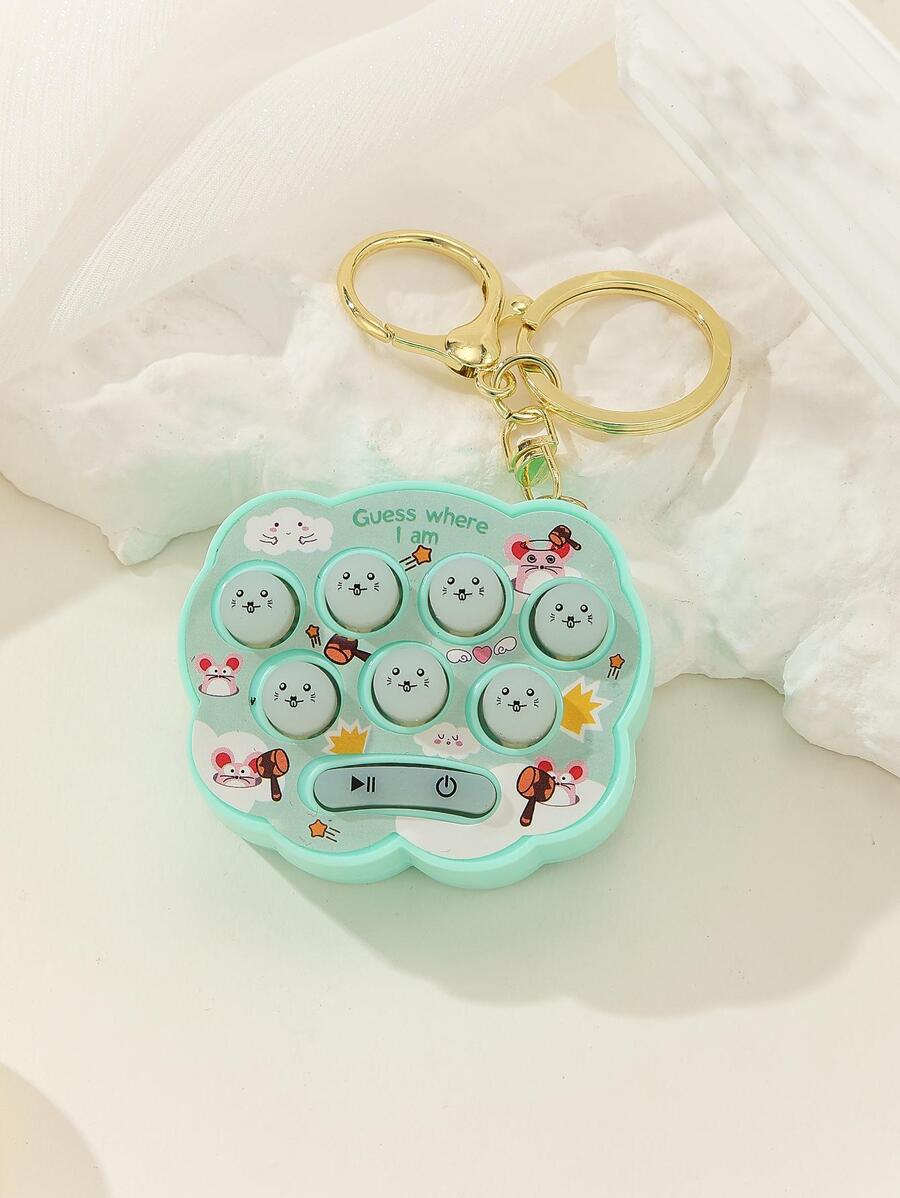 Móc khóa thiết kế máy Whack-a-nốt ruồi - màu xanh lá - Xem 1