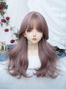 alicegarden 小波浪塵土飛揚的紫色24英寸長款人造假髮帶劉海 - 淺灰紫 - 查看 6