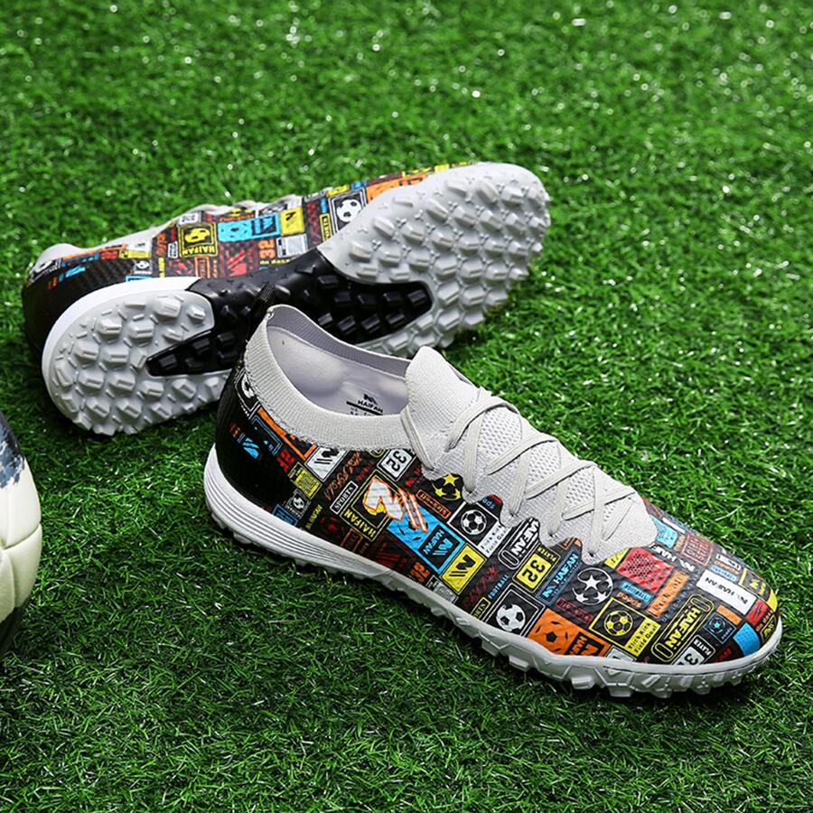 Letter Patterned Studded Soccer Shoes For Competition Use Ronaldo  Cleats