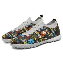 Letter Patterned Studded Soccer Shoes For Competition Use Ronaldo  Cleats