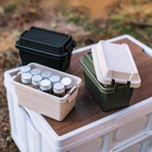 1pc Outdoor Tabletop Mini-Storage Box, Storage Box, Salt And Pepper Shaker Storage Box, Camping Barbecue Tools, Storage Box Sundries - Beige - View 2