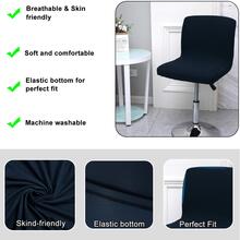 2PCS Chair Covers, Stretch Bar Stool Covers With Backs, Washable Bar Chair Covers, Swivel Barstool Covers, Barstool Slipcovers With Back - Navy Blue - View 4