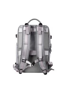 Floless Men's Travel Backpack, Work Bag, Portable, Waterproof Business Large Capacity Daily Backpack, Weekend Travel Bag, Laptop Backpack With USB Charging Port, College Bag, Computer Bag, Gift, Fits 15.6 Inch Laptop - Grey - View 6
