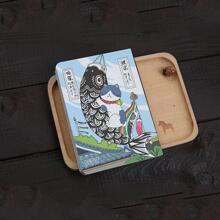 cuaderno de diario de arte con ilustración dibujada a mano con temática de gato de 224 páginas - Albaricoque - Ver 5
