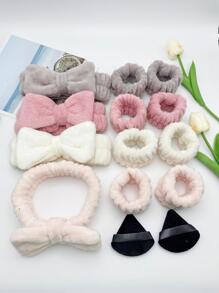 11pcs Multifunctional Wash Face Wristband Set & Butterfly Style Hair Tie - Multicolor - View 1