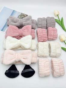 11pcs Multifunctional Wash Face Wristband Set & Butterfly Style Hair Tie - Multicolor - View 2