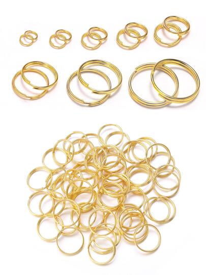 1pack Fashionabla 4-20 mm guld öppna hoppringar delade ringar Kontakter för nyckelringstillverkning Smycketillbehör