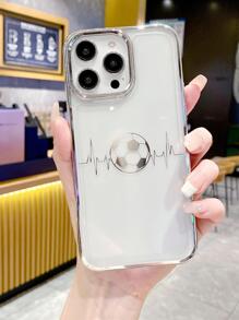 Vỏ điện thoại trong suốt họa tiết bóng đá - Bạc - Xem 2