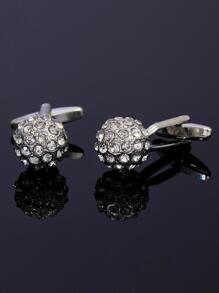 Men 1Pair Couple Rhinestone Decor Cufflinks For Daily Decoration For A Stylish Look - White - View 2