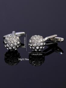 Men 1Pair Couple Rhinestone Decor Cufflinks For Daily Decoration For A Stylish Look - White - View 4