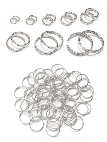 1pack Fashionabla 4-20 mm Silver Open Jump Rings Split Rings Anslutningar för nyckelringstillverkning Smycketillbehör