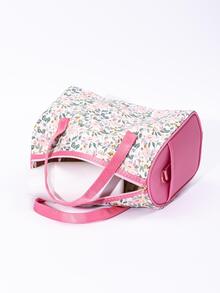 Bolso de mano con patrón de flor de moda de mujeres - Rosa - Ver 4