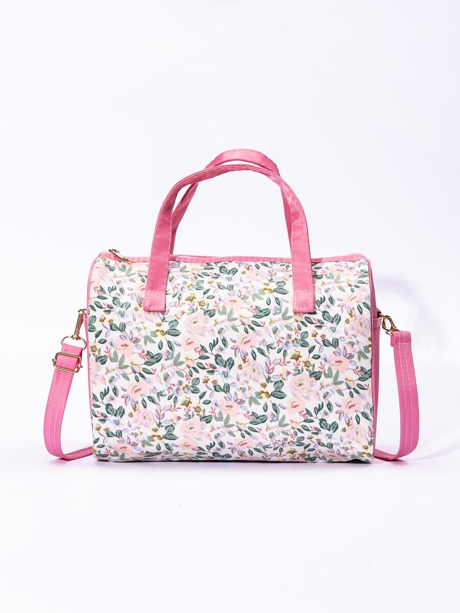 Bolso de mano con patrón de flor de moda de mujeres - Rosa - Ver 1