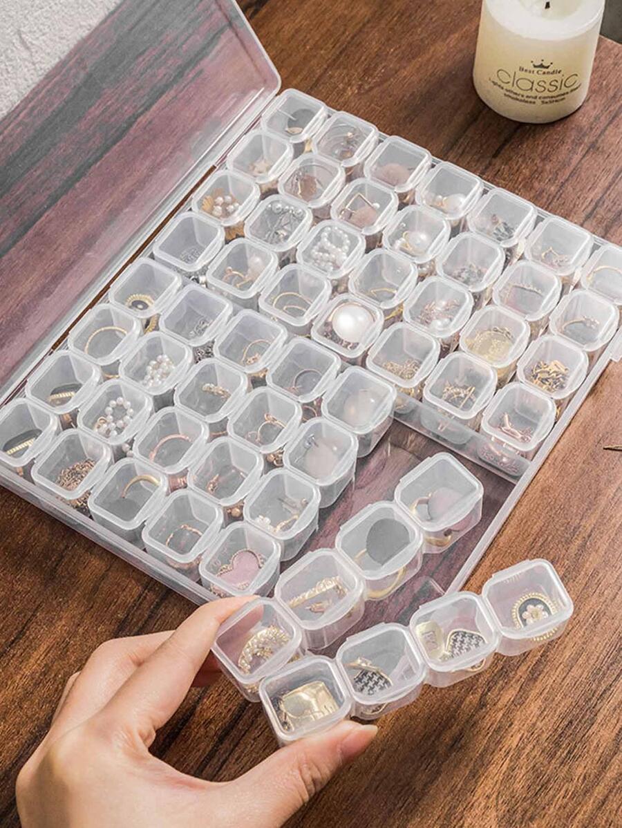 1pc Multi-grid Jewelry Storage Box - Clear - View 1