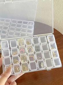 1pc Multi-grid Jewelry Storage Box - Clear - View 2