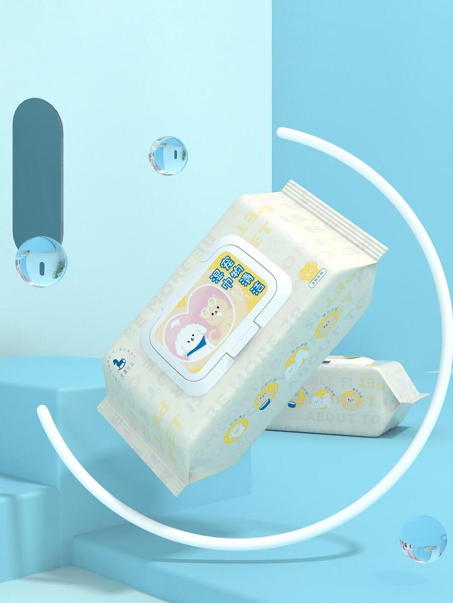 12pcs Pet Gentle Cleaning Wipes: Keep Your Dog & Cat's Eyes, Paws, Claws, Ears, Butt, Hair, Chin Clean & Healthy! - Multicolor - View 1