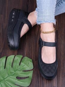 Black Commuting&casual Comfortable Rocker Sole Shoes For Student Walking - Black - View 2