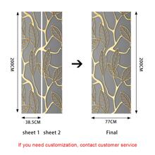 2pcs/set PVC Door Sticker, Modernist Leaf Pattern Door Decoration Self-adhesive Sticker For Home - Multicolor - View 10