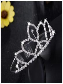 女士水鑽王冠設計魅力四射髮箍適合婚禮派對 - 銀色 - 查看 2