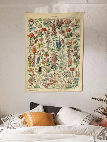 Blomstertrycktapet, Flagga för rummet, Rumsdekor, Gobeläng, Väggdekor, Väggkonst, Heminredning, Rumsgrejer, Flaggor för rummet, Gobeläng, Väggtapet