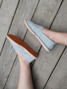 Giày lười nam thoáng khí, giày đi biển Espadrille vải ngoài trời cho kỳ nghỉ - Xám - Xem 4