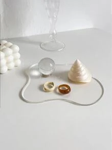 Geometric Design Clear Coaster - Clear - View 2