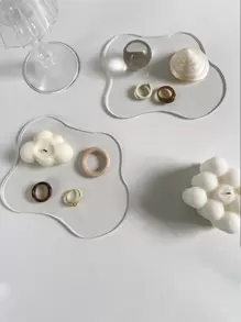 Geometric Design Clear Coaster - Clear - View 1