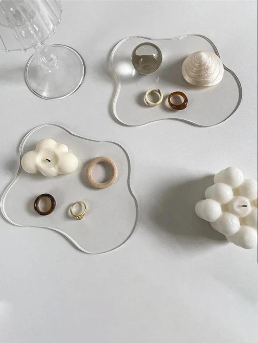 Geometric Design Clear Coaster - Clear - View 1