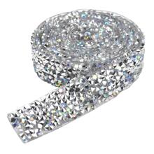 Cinta De Cristal De Diamante De Imitación, 1 Yarda 15 Mm De Cinta De Diamante De Imitación Autoadhesiva Plateada, Cinta Brillante De Diamante De Imitación, Cinta De Diamante De Imitación Con Chispa Para Envolver Rollo De Manualidades Diy Para La Decoración De Bodas Y Cumpleaños - Plateado - Ver 1