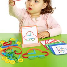 木頭孩子們的早期教育拼圖建築模組拼圖創意嬰兒拼貼創意樂趣玩具 - 彩色 - 查看 8