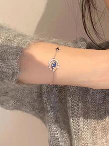 藍色星球珠子手環適合女士 - 藍色 - 查看 3