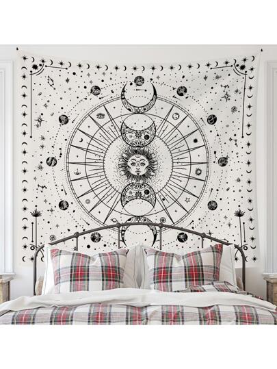 Sun & Moon Print Tapestry, Flag For Room, Room Decor, Tapestry, Wall Decor, Wall Art ,Room Stuffs, Flags For Room, Home Decor, Wall Tapestry