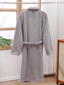 1pc Solid Color Bath Wrap Towel - Grey - View 2