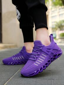 Men's Lightweight Shoes Purple Running Shoes With Shock Absorption & Breathable Blade Design For Casual, Sports And Running In Summer - Violet Purple - View 2