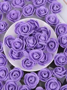 50/150 Pièces Fleurs Artificielles En Mousse De Roses Pe Matériau Ours En Peluche Cadeaux De La Saint-valentin Diy Matériau De La Guirlande De Boîte De Friandises Décoration De Mariage Fleur De Poignet Pour La Mariée Tenue À La Main Matériau De Cadeau De Fête À La Maison - Prune - Voir 6