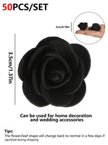 50PCS/150PCS Artificial Foam Flowers PE Roses Teddy Bear Material Valentine'S Day Gifts Diy Candy Box Garland Material Wedding Decoration Bride Wrist Flower Hand Holding Flower Material Home Party Gift Decoration - Black - View 2