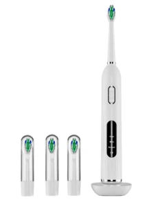 Adult Electric Toothbrush Rechargeable Sonic Electric Toothbrush with 4 Replacement Brush Heads, 1 Charge Can Use About Two Months, 3 Modes - White - View 1