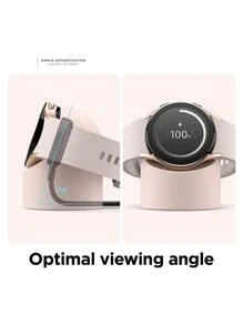 Silicone Charger Holder Compatible With Samsung Galaxy Watch 3/4 - Pink - View 3