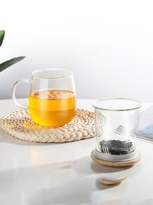 1 pieza de vidrio Infusor de té Tazas con extraíble Colador con de bambú de vidrio Tazas para floreciente & hoja suelta microonda & aptas para el lavavajillas - Blanco - Ver 4