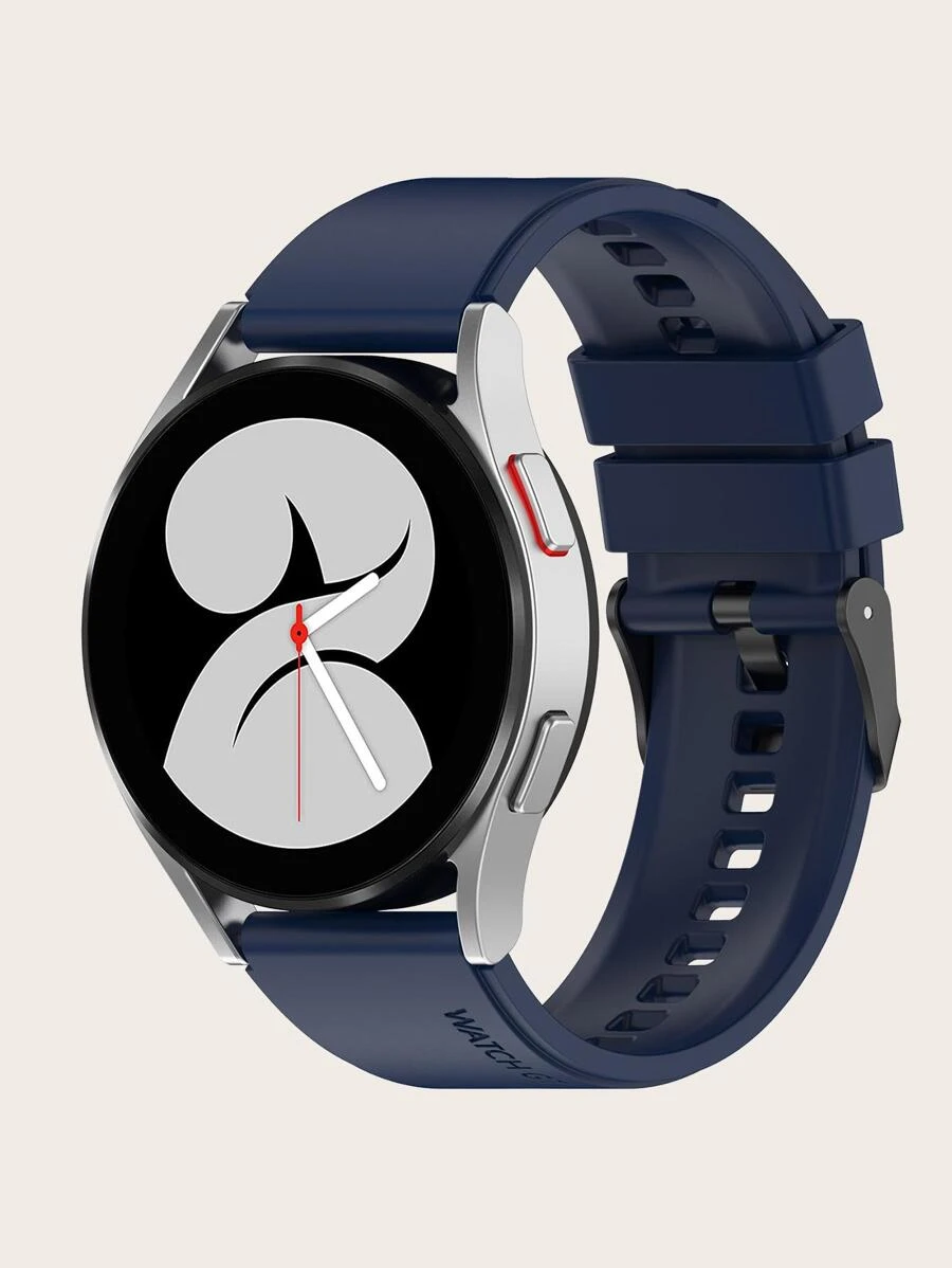 1入組藍色的時尚矽膠錶帶20mm,兼容三星 Galaxy Watch 4/5 - 藍色 - 查看 1