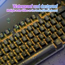 Keyboard and Mouse Set Mechanical Keyboard Wired Black Letters Through Orange Light Gaming Keyboard Gaming Mouse Home Commercial Cool Gift T28 - Multicolor - View 5