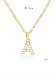 水鑽字母墜飾項鍊