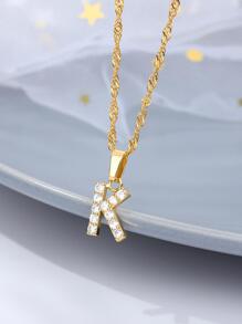 水鑽字母墜飾項鍊