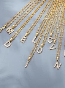 水鑽字母墜飾項鍊